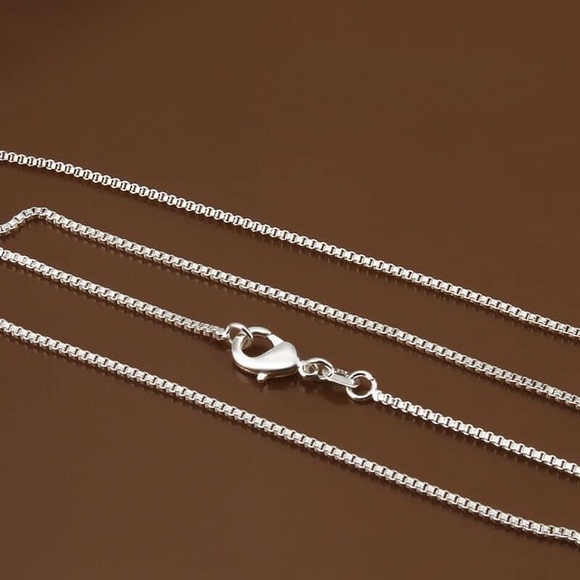 NWOT 925 Sterling Silver 2mm Box Chain Necklace - Picture 7 of 10